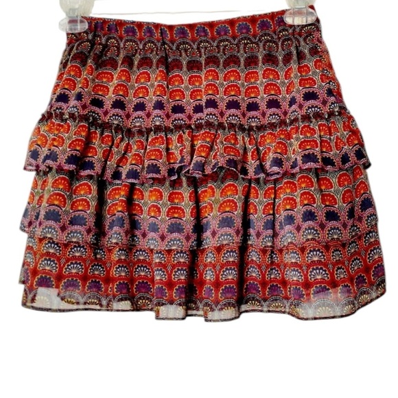 🔥SALE🔥EXPRESS VIBRANT PRINT TIERED SKIRT SZ MED - Picture 1 of 6